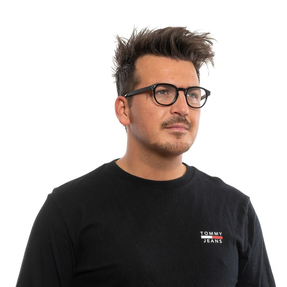 Eyeglasses Frames by Ermenegildo Zegna for men in and black showcases an refined full-frame frame design featuring a sophisticated black coloured frame for an refined and refined aesthetic.