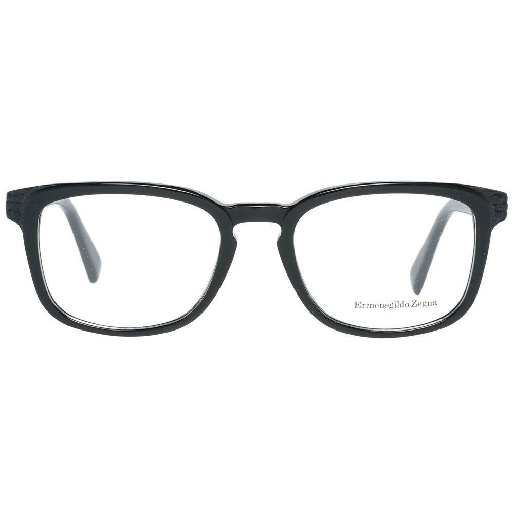 Eyeglasses Frames by Ermenegildo Zegna for men in and black showcases a refined silhouette, detailed with a black coloured frame finish and a sophisticated full-frame frame design.