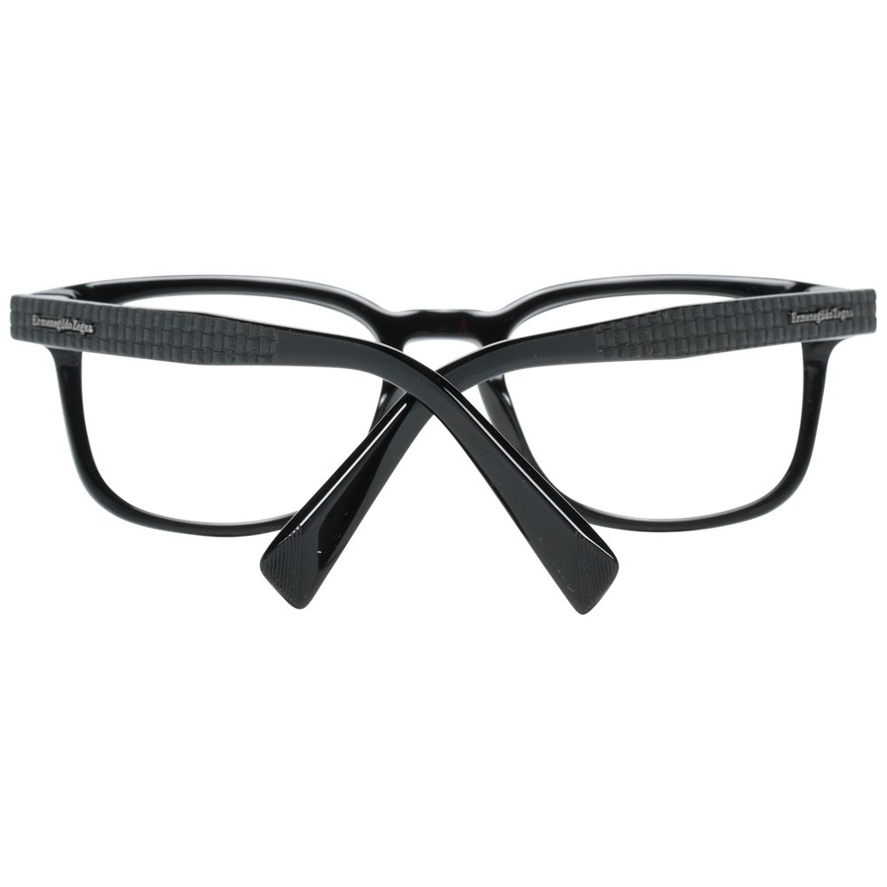 Eyeglasses Frames by Ermenegildo Zegna for men in black showcases a refined full-frame frame design with a refined black coloured frame finish for a refined and sophisticated look.
