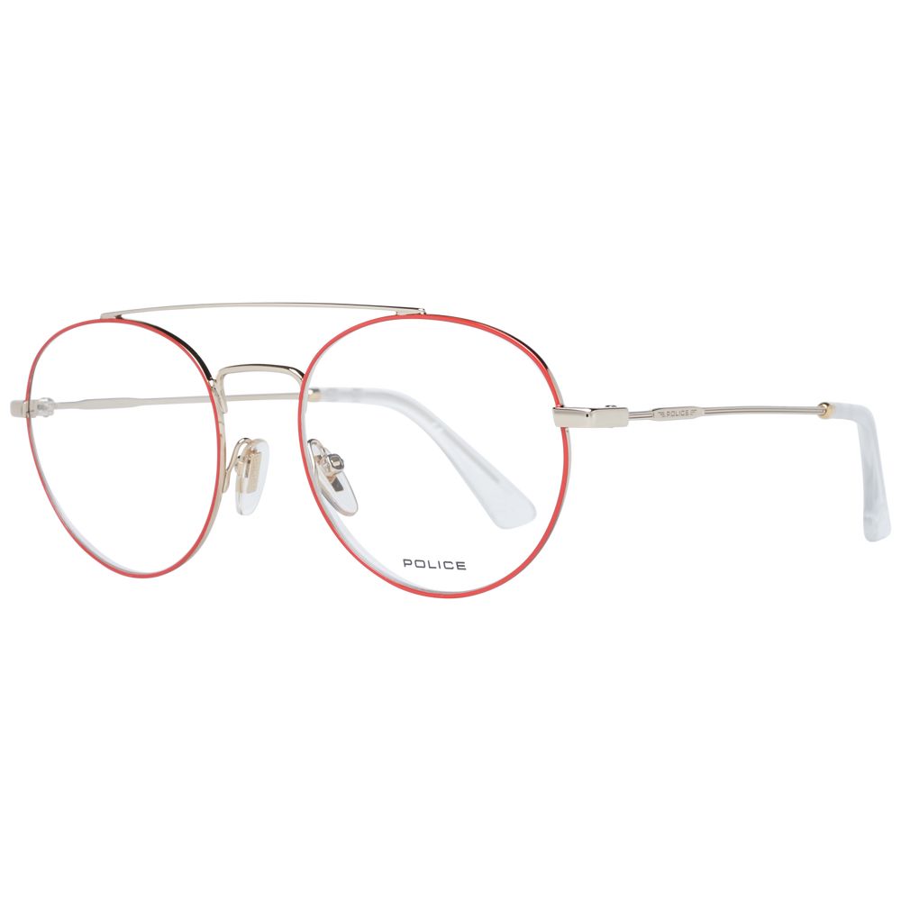 Eyeglasses Frames by Police for men in red features an refined silhouette, showcasing the refined red coloured frame and sophisticated full-frame frame design.