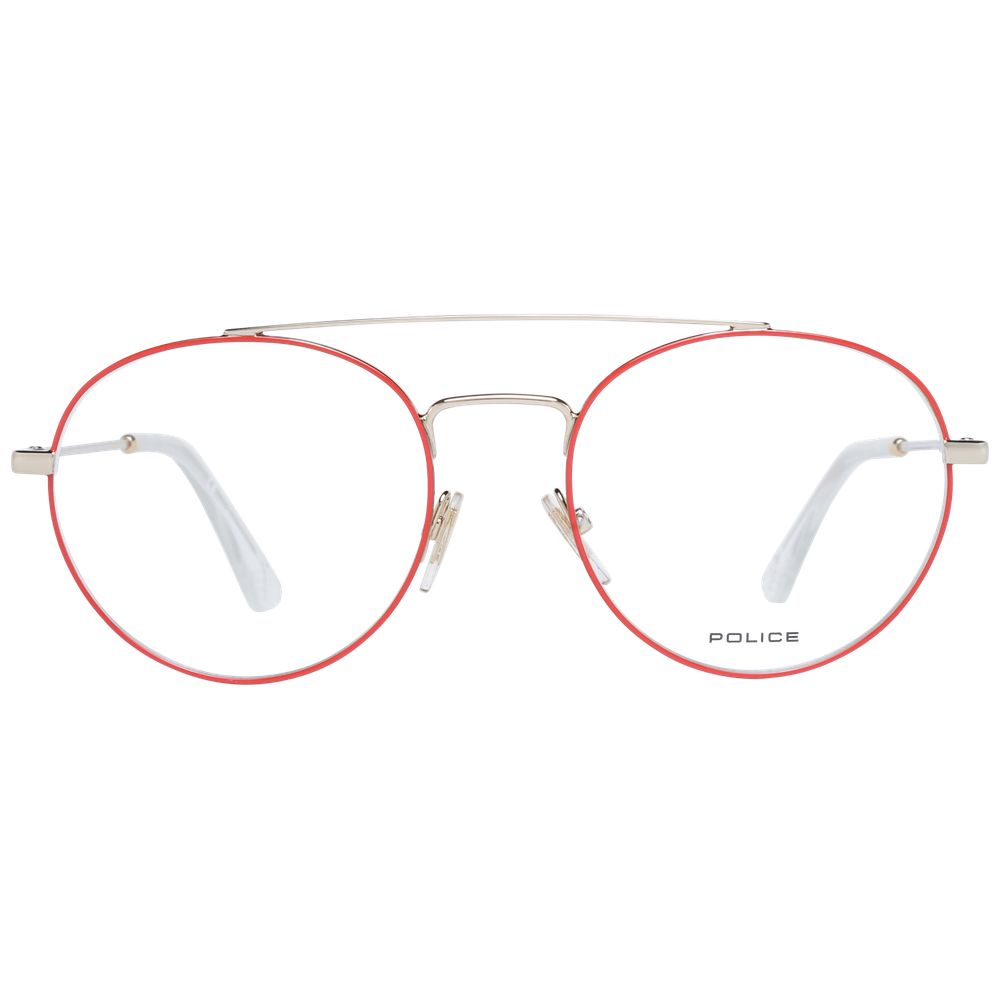 Eyeglasses Frames by Police for men in red features an refined silhouette, showcasing the refined red coloured frame and sophisticated full-frame frame design.