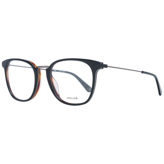 Eyeglasses Frames by Police for men in black showcases a reflective silhouette, artfully incorporating a sophisticated black coloured frame with a distinct full-frame frame design.