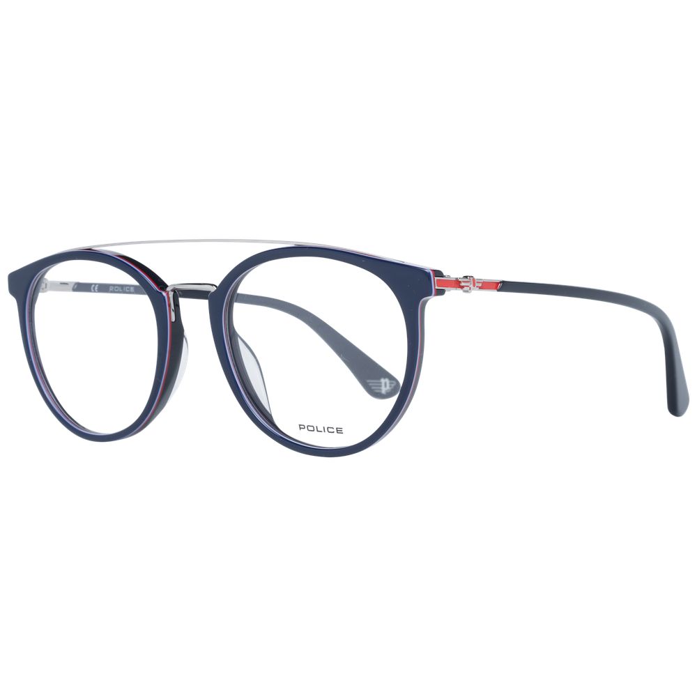 Eyeglasses Frames by Police for men in blue showcases a reflective silhouette, artfully incorporating a sophisticated blue coloured frame with a distinct full-frame frame design.