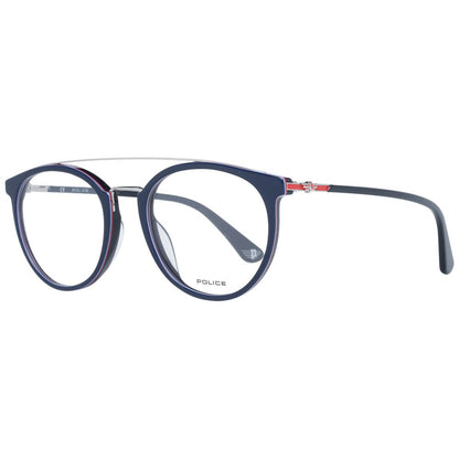 Eyeglasses Frames by Police for men in blue showcases a reflective silhouette, artfully incorporating a sophisticated blue coloured frame with a distinct full-frame frame design.