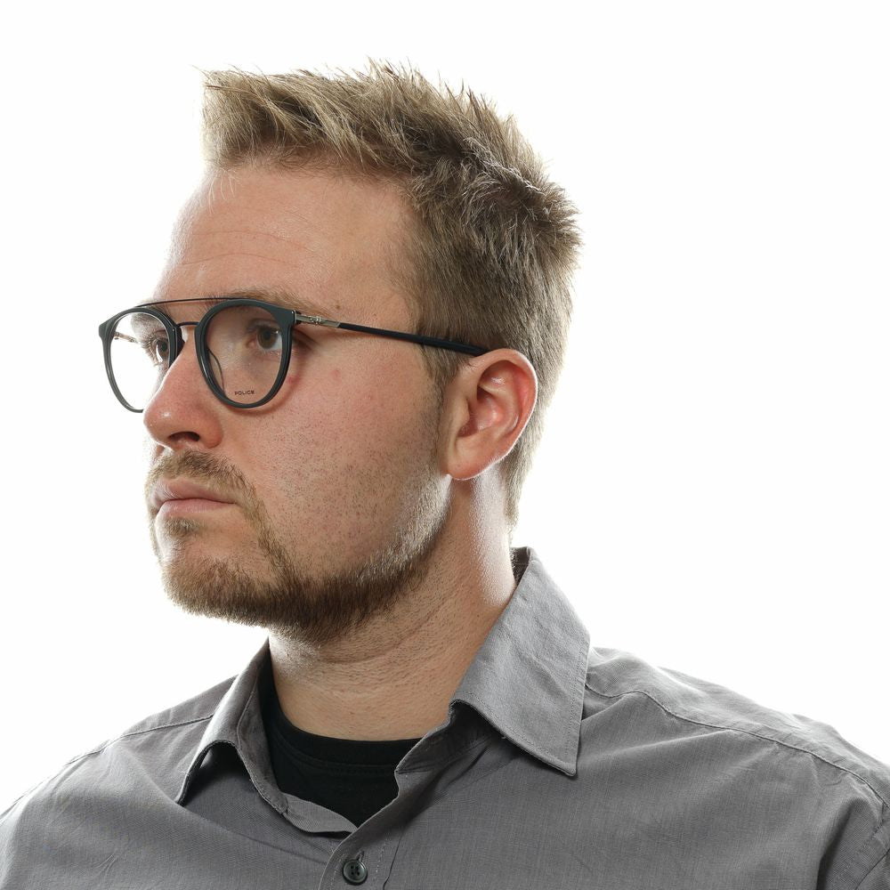 Eyeglasses Frames by Police for men in gray features a refined silhouette, showcasing a refined gray coloured frame and full-frame frame design for a sophisticated, premium look.