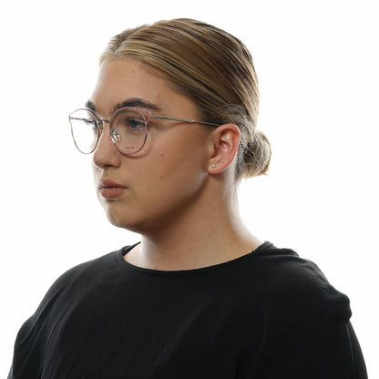 Eyeglasses Frames by Police for women in pink showcases a refined full-frame frame design with a refined rose coloured frame finish for a refined and sophisticated look.