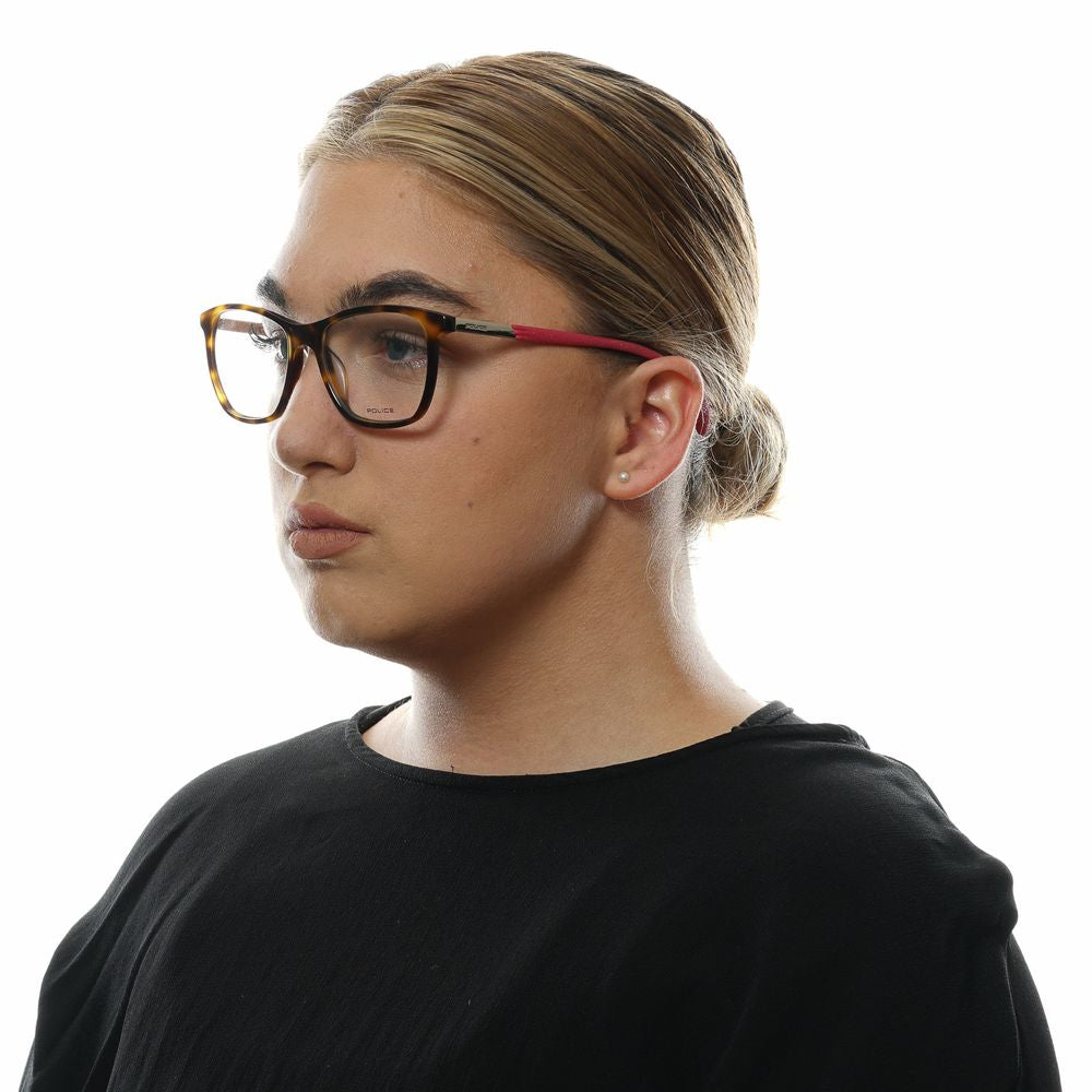 Eyeglasses Frames by Police for women in metal brown showcases a reflective silhouette, artfully incorporating a sophisticated brown coloured frame with a distinct full-frame frame design.