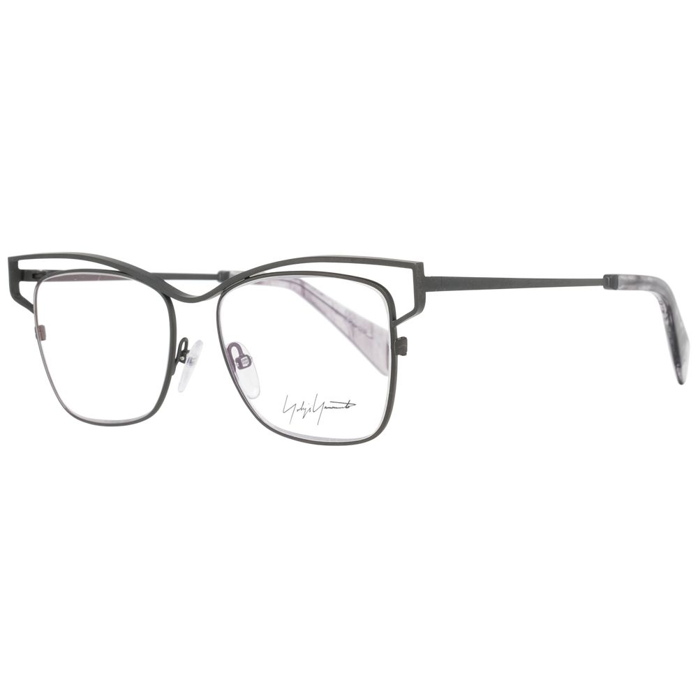 Eyeglasses Frames by Yohji Yamamoto for women in gray features an refined silhouette, showcasing the refined gunmetal coloured frame and sophisticated full-frame frame design.