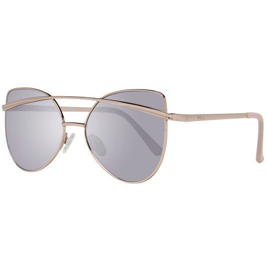 Sunglasses by Guess for women in rose-gold showcases a ethereal silhouette, featuring rose-gold coloured frame butterfly full-rim frame design with mirrored category-2-medium-tint lens for a ethereal finish.