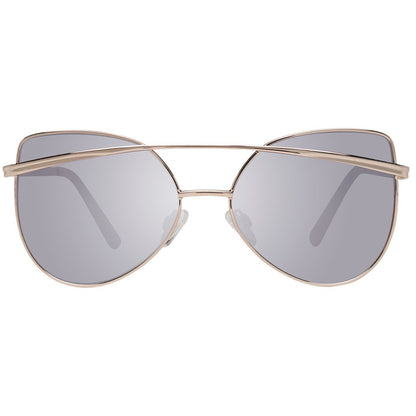 Sunglasses by Guess for women in and rose-gold featuring an opulent butterfly full-rim frame design with a sophisticated rose-gold coloured frame finish and high-performance mirrored category-2-medium-tint lens.