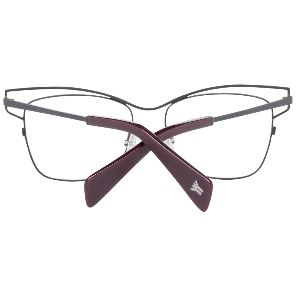 Eyeglasses Frames by Yohji Yamamoto for women in gray showcases a refined full-frame frame design with a refined gray coloured frame finish for a refined and sophisticated look.