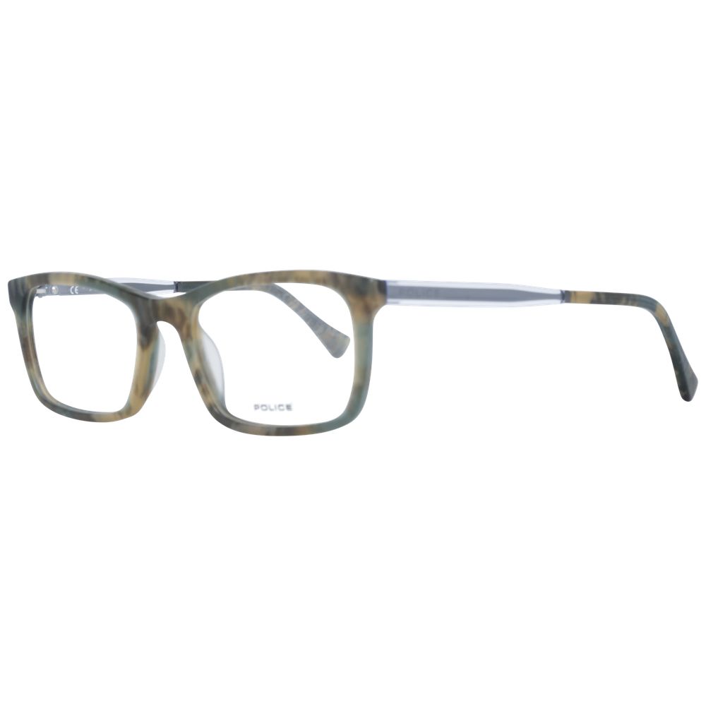 Eyeglasses Frames by Police for men in green showcases a reflective silhouette, artfully incorporating a sophisticated green coloured frame with a distinct full-frame frame design.