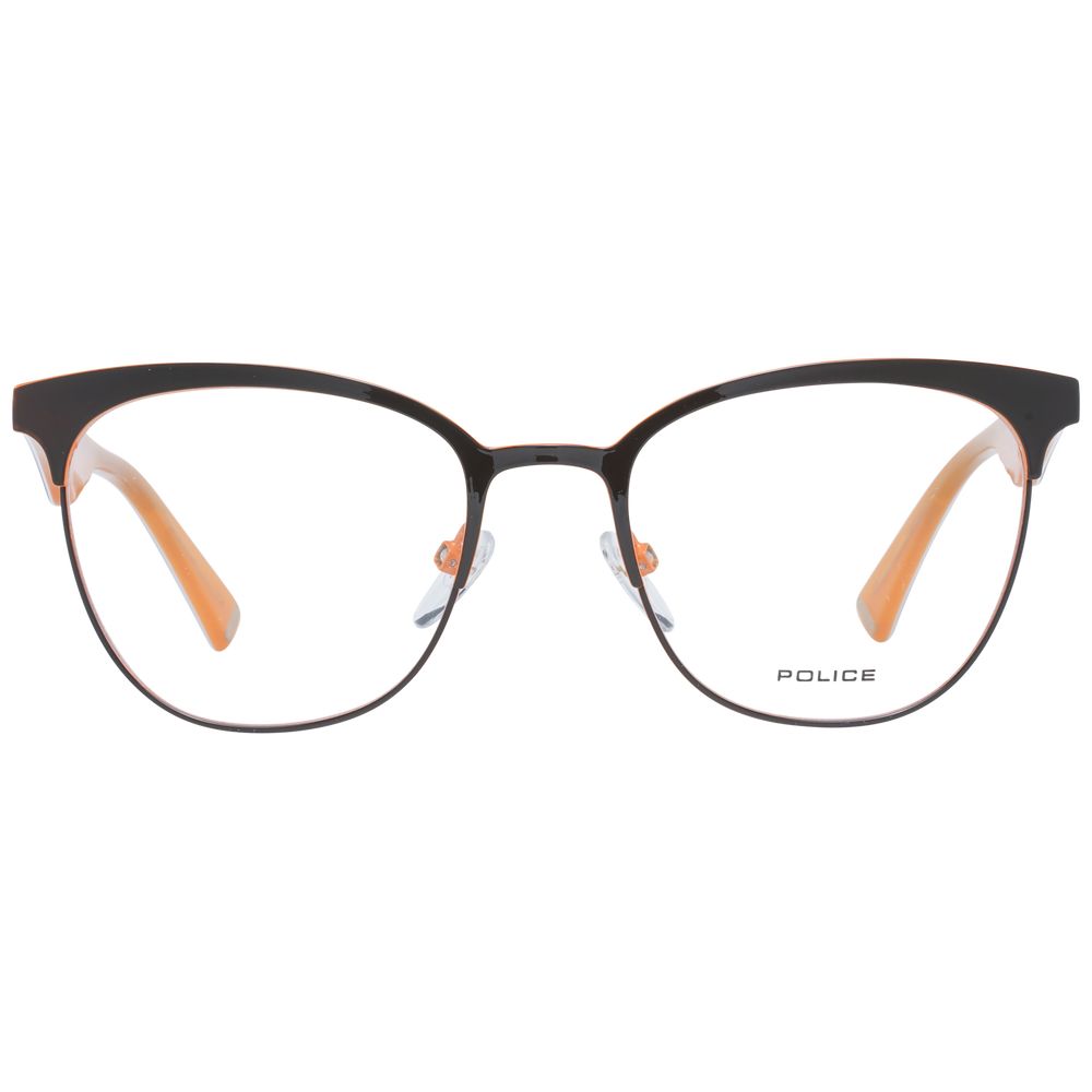 Eyeglasses Frames by Police for women in plastic and brown showcases a refined silhouette, detailed with a brown coloured frame finish and a sophisticated full-frame frame design.