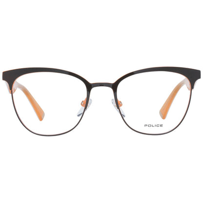 Eyeglasses Frames by Police for women in plastic and brown showcases a refined silhouette, detailed with a brown coloured frame finish and a sophisticated full-frame frame design.