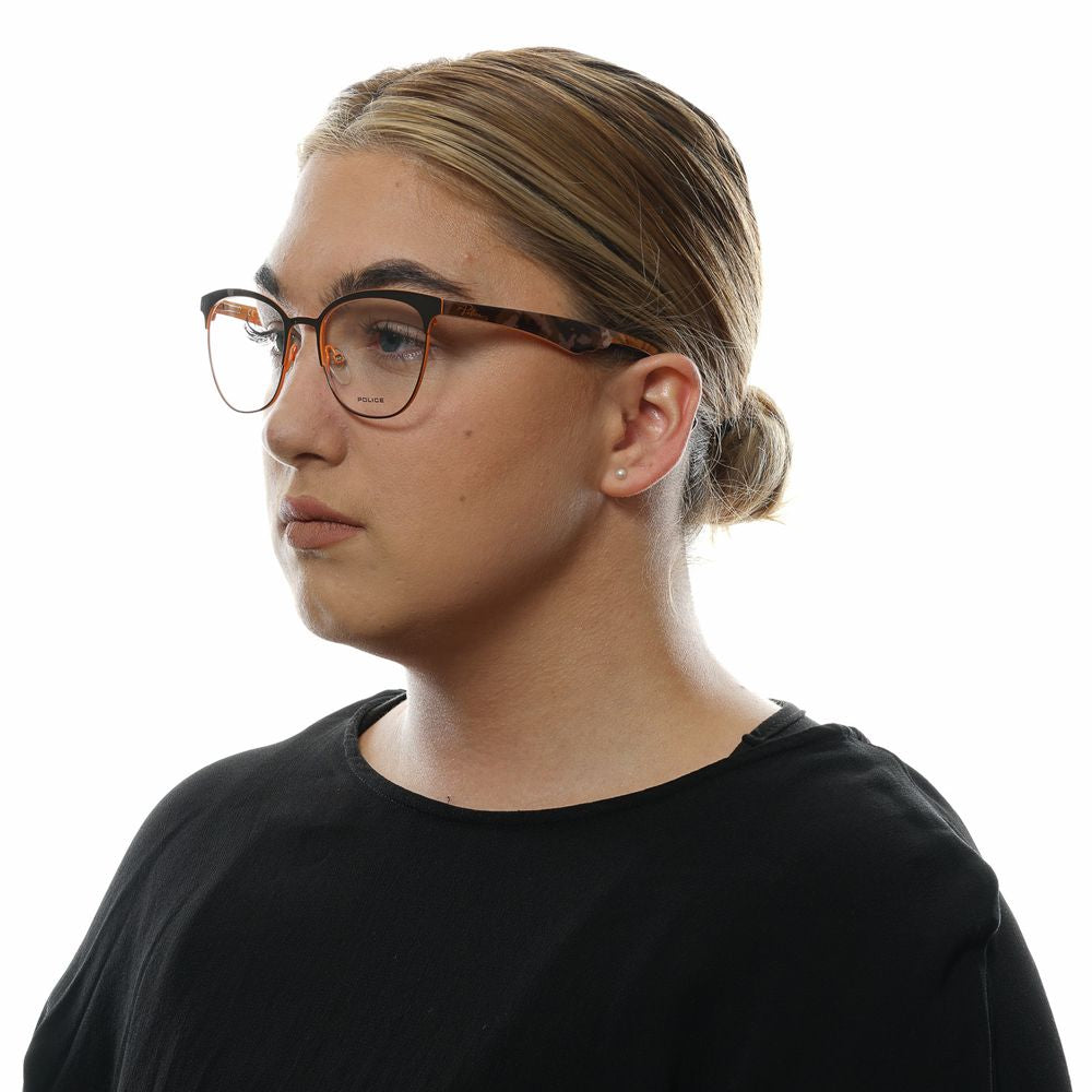 Eyeglasses Frames by Police for women in plastic brown showcases a refined full-frame frame design with a refined brown coloured frame finish for a refined and sophisticated look.