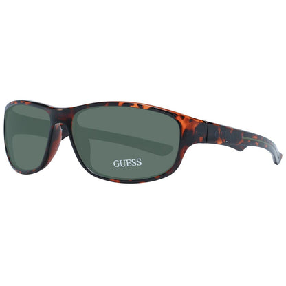 Sunglasses by Guess for unisex in brown features an lustrous rectangle full-rim frame design with brown coloured frame detailing and non-polarized category-3-dark-tint lens for a lustrous aesthetic.