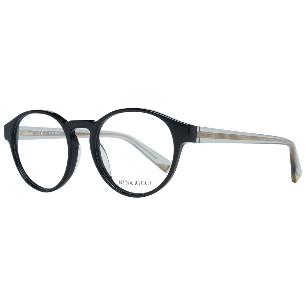 Eyeglasses Frames by Nina Ricci for women in black features an refined silhouette, showcasing the refined black coloured frame and sophisticated full-frame frame design.