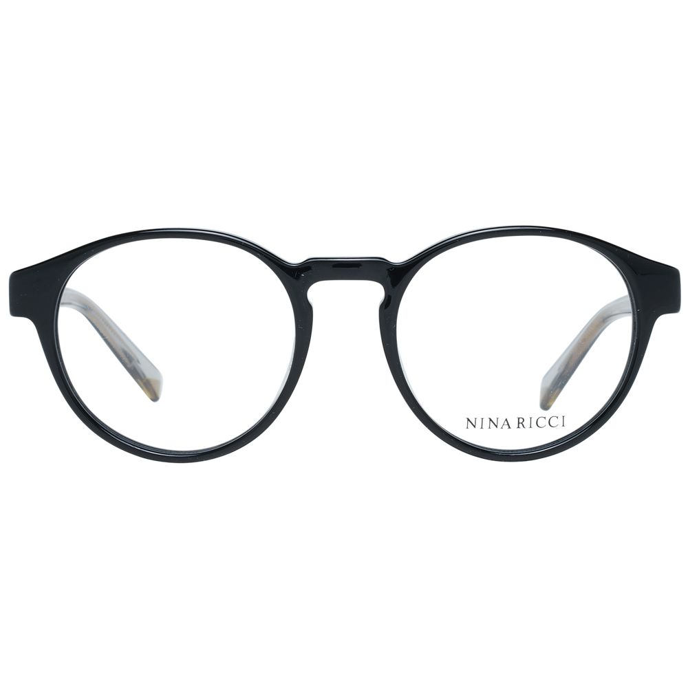 Eyeglasses Frames by Nina Ricci for women in and black showcases an refined full-frame frame design featuring a sophisticated black coloured frame for an refined and refined aesthetic.