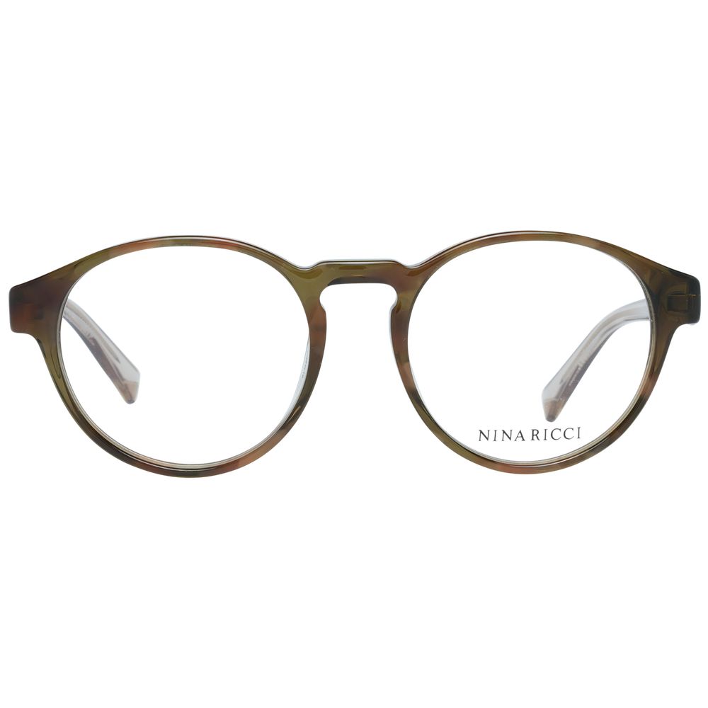 Eyeglasses Frames by Nina Ricci for women in plastic green features an refined silhouette, showcasing a sophisticated green coloured frame and refined full-frame frame design for a refined look.