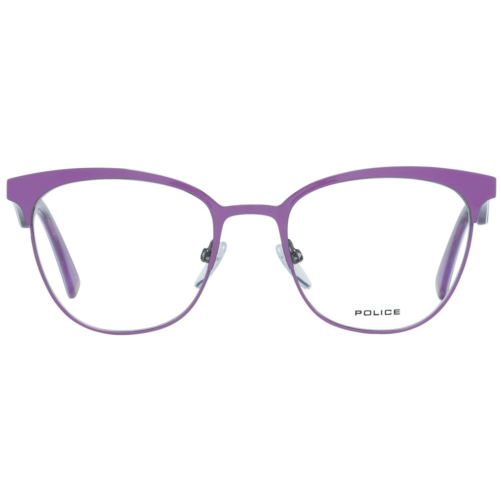 Eyeglasses Frames by Police for women in metal purple features a refined silhouette, showcasing a refined purple coloured frame and full-frame frame design for a sophisticated, premium look.