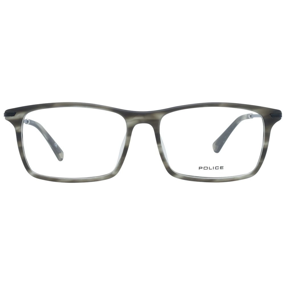Eyeglasses Frames by Police for men in metal gray showcases a reflective silhouette, artfully incorporating a sophisticated gray coloured frame with a distinct full-frame frame design.