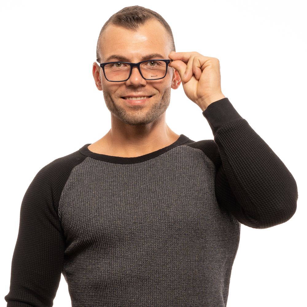 Eyeglasses Frames by Bally for men in and black showcases an refined full-frame frame design featuring a sophisticated black coloured frame for an refined and refined aesthetic.