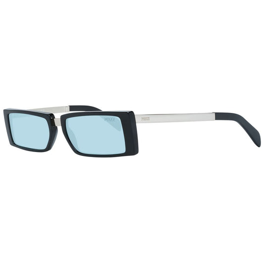 Sunglasses by Emilio Pucci for women in plastic and black featuring an opulent rectangle full-rim frame design with a sophisticated black coloured frame finish and high-performance non-polarized category-1-light-tint lens.