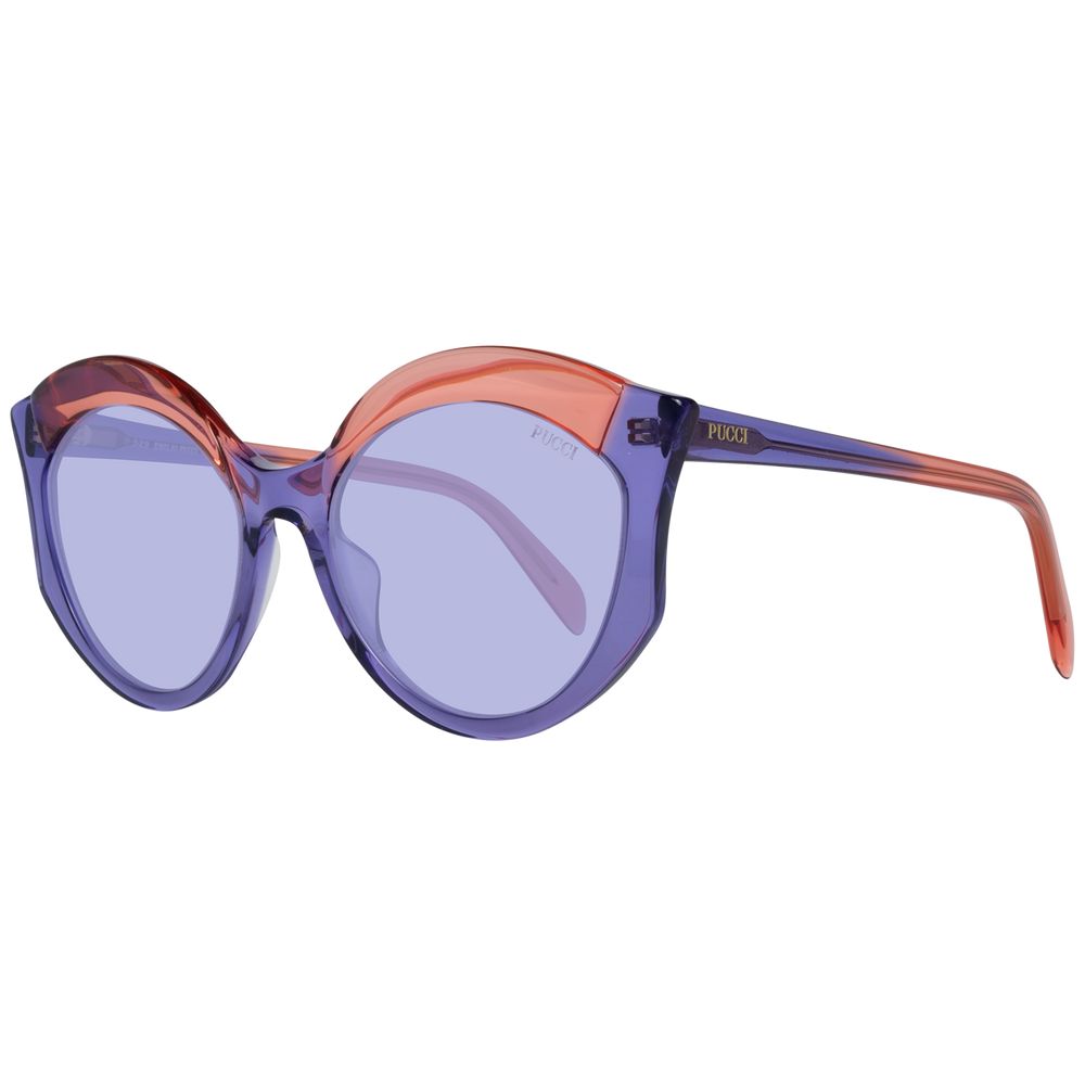 Sunglasses by Emilio Pucci for women in metal purple showcases a ethereal silhouette, featuring purple coloured frame butterfly full-rim frame design with for a ethereal finish.