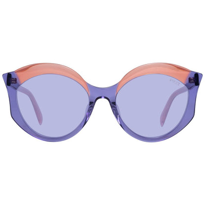Sunglasses by Emilio Pucci for women in metal and purple featuring an opulent butterfly full-rim frame design with a sophisticated purple coloured frame finish and high-performance .