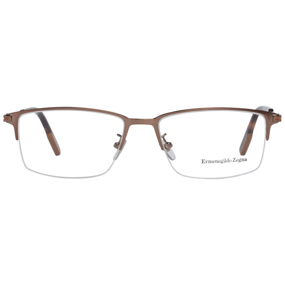 Eyeglasses Frames by Ermenegildo Zegna for men in and bronze showcases a refined silhouette, detailed with a bronze coloured frame finish and a sophisticated half-frame frame design.