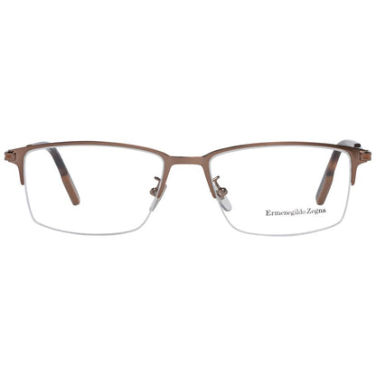 Eyeglasses Frames by Ermenegildo Zegna for men in and bronze showcases a refined silhouette, detailed with a bronze coloured frame finish and a sophisticated half-frame frame design.