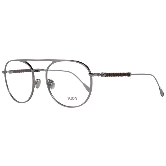Eyeglasses Frames by Tod's for men in and silver showcases an refined full-frame frame design featuring a sophisticated silver coloured frame for an refined and refined aesthetic.