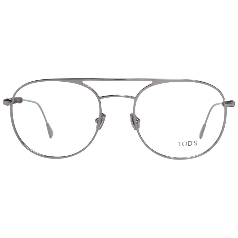 Eyeglasses Frames by Tod's for men in silver features an refined silhouette, showcasing the refined silver coloured frame and sophisticated full-frame frame design.