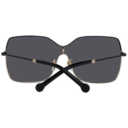 Sunglasses by Carolina Herrera for women in black features an lustrous full-rim mono-lens frame design with black coloured frame detailing and non-polarized category-3-dark-tint lens for a lustrous aesthetic.
