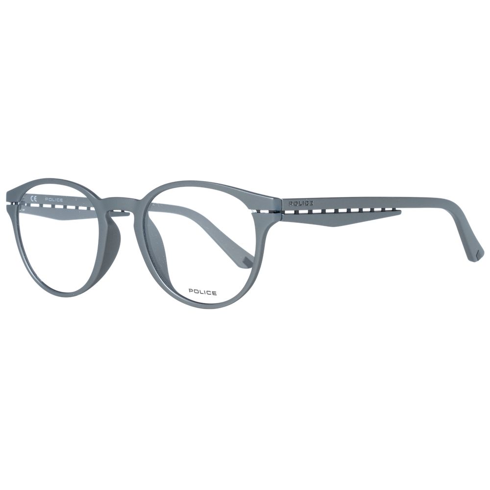 Eyeglasses Frames by Police for men in gray showcases a reflective silhouette, artfully incorporating a sophisticated gray coloured frame with a distinct full-frame frame design.
