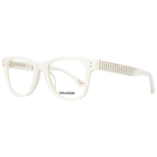 Eyeglasses Frames by Zadig & Voltaire for women in cotton cream features an refined silhouette, showcasing the refined and sophisticated full-frame frame design.