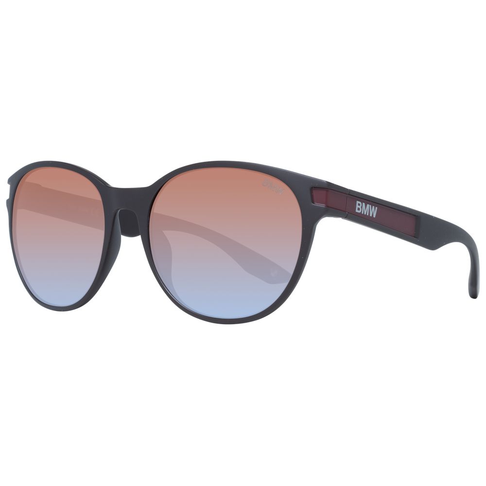 Sunglasses by BMW for men in brown features a sumptuous silhouette, showcasing a sumptuous full-rim round frame design in brown coloured frame with high-performance category-2-medium-tint lens.