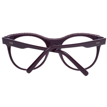Eyeglasses Frames by Tod's for women in purple showcases a reflective silhouette, artfully incorporating a sophisticated purple coloured frame with a distinct full-frame frame design.