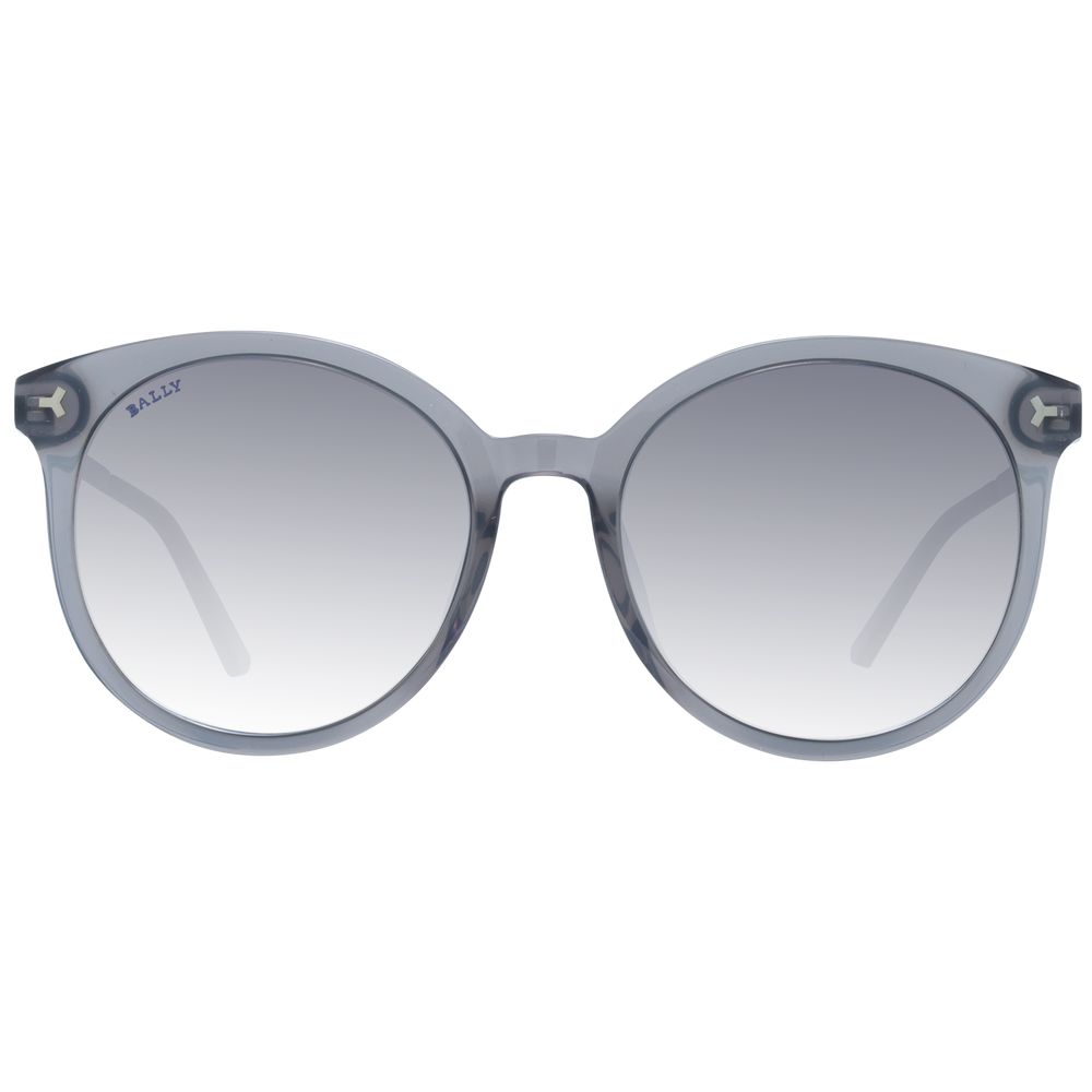 Sunglasses by Bally for women in gray showcases a ethereal silhouette, featuring gray coloured frame full-rim round frame design with gradient category-3-dark-tint lens for a ethereal finish.