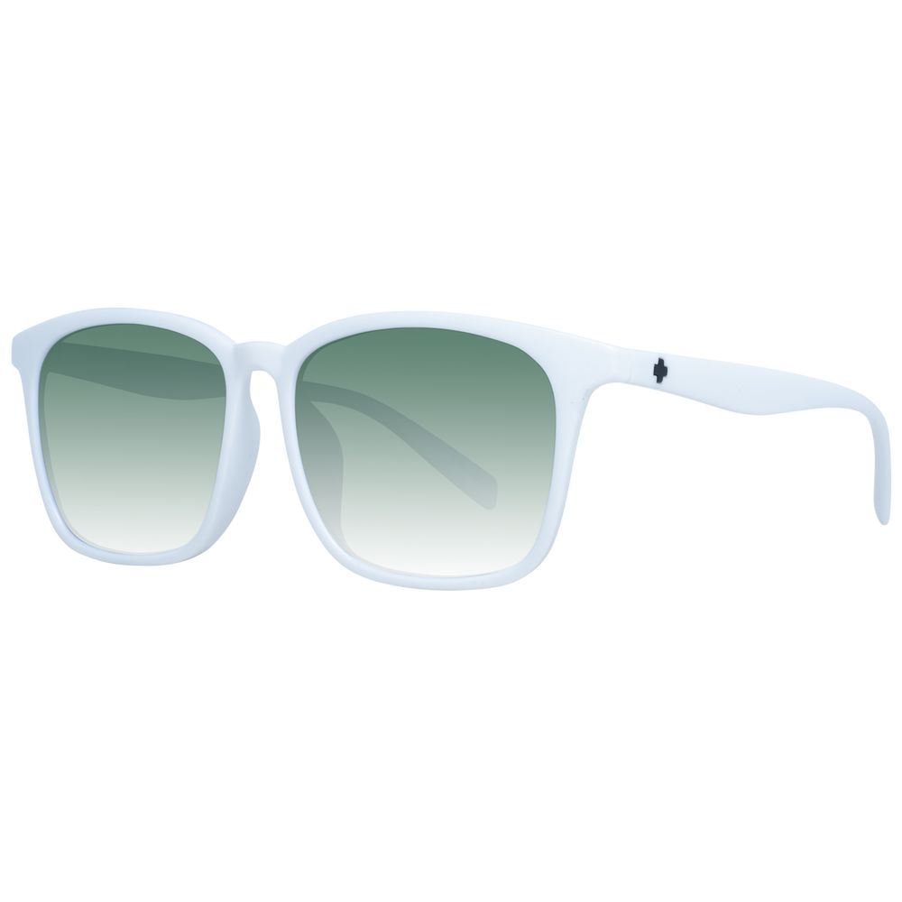 Sunglasses by Spy for unisex in and white featuring an opulent full-rim trapezium frame design with a sophisticated white coloured frame finish and high-performance gradient category-3-dark-tint lens.