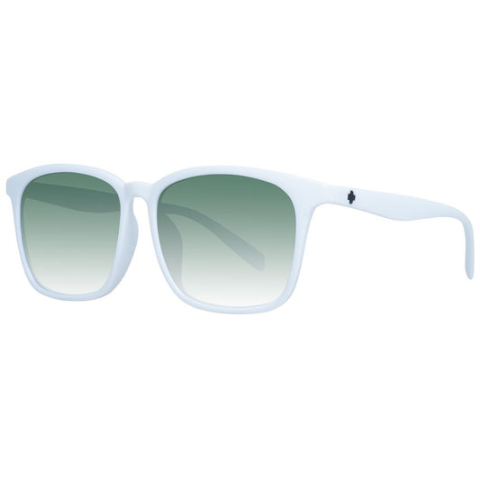 Sunglasses by Spy for unisex in and white featuring an opulent full-rim trapezium frame design with a sophisticated white coloured frame finish and high-performance gradient category-3-dark-tint lens.