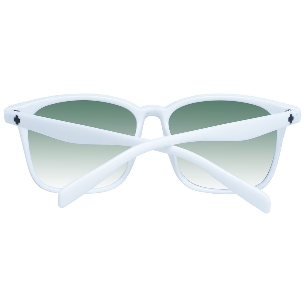Sunglasses by Spy for unisex in white features a sumptuous silhouette, showcasing a sumptuous full-rim trapezium frame design in white coloured frame with high-performance gradient category-3-dark-tint lens.