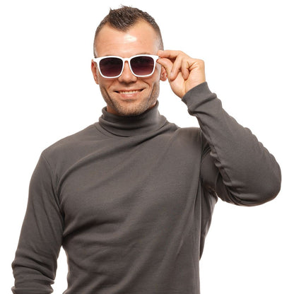 Sunglasses by Spy for unisex in and white presents a sumptuous silhouette, featuring white coloured frame and full-rim trapezium frame design with gradient category-3-dark-tint lens for a sumptuous look.