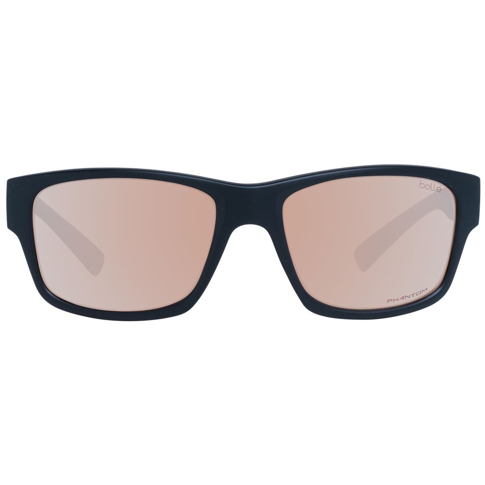 Sunglasses by Bolle for unisex in black features a sumptuous silhouette, showcasing a sumptuous full-rim trapezium frame design in black coloured frame with high-performance mirrored category-2-medium-tint lens.