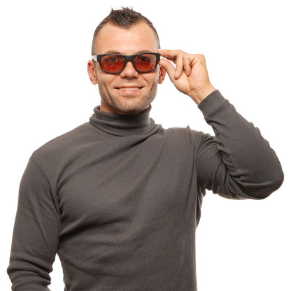 Sunglasses by Bolle for unisex in black showcases a ethereal silhouette, featuring black coloured frame full-rim trapezium frame design with mirrored category-2-medium-tint lens for a ethereal finish.