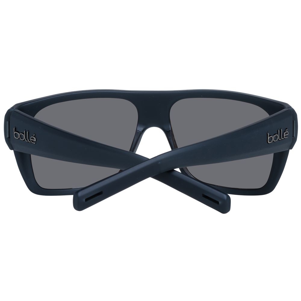 Sunglasses by Bolle for unisex in plastic black features an ethereal rectangle full-rim frame design with black coloured frame frames and polarized category-3-dark-tint lens for a ethereal finish.