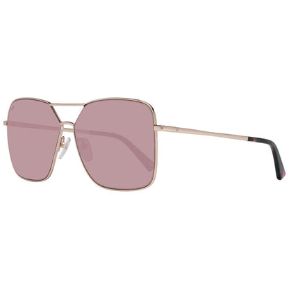 Sunglasses by Web for women in rose-gold features an lustrous rectangle full-rim frame design with rose-gold coloured frame detailing and mirrored category-2-medium-tint lens for a lustrous aesthetic.