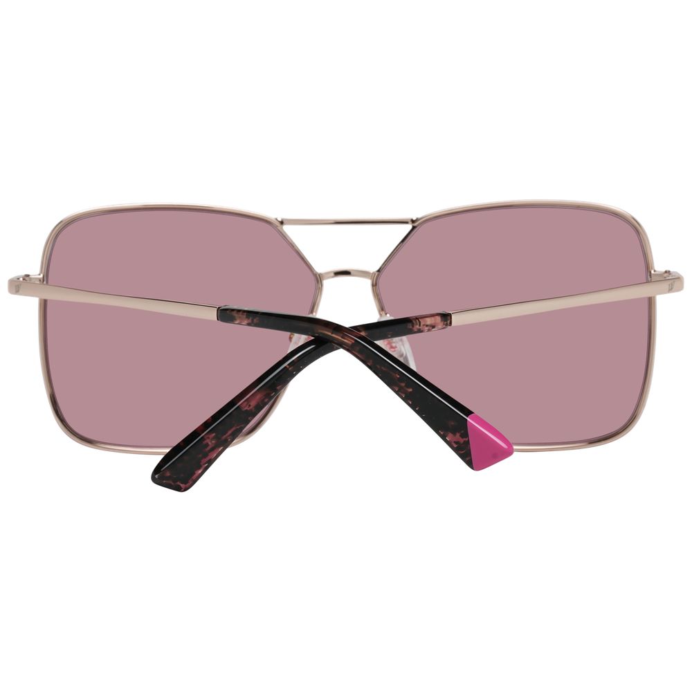 Sunglasses by Web for women in rose-gold showcases a ethereal silhouette, featuring rose-gold coloured frame rectangle full-rim frame design with mirrored category-2-medium-tint lens for a ethereal finish.