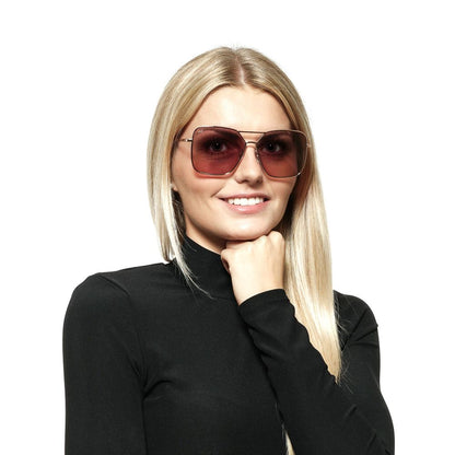 This Sunglasses by Web for women in rose-gold presents a sumptuous silhouette, showcasing a sumptuous rectangle full-rim frame design in rose-gold coloured frame and high-performance mirrored category-2-medium-tint lens.