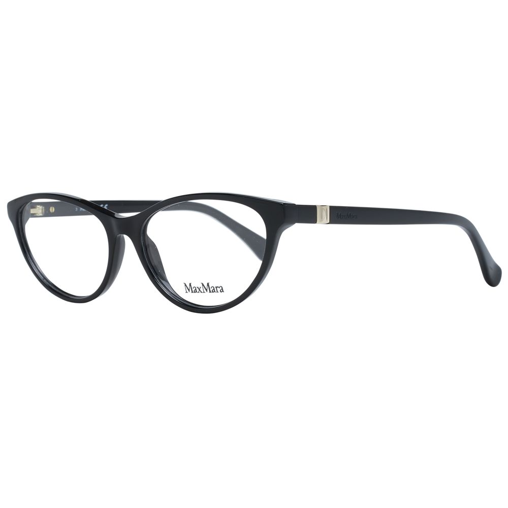 Eyeglasses Frames by Max Mara for women in plastic black features an refined silhouette, showcasing the refined black coloured frame and sophisticated full-frame frame design.
